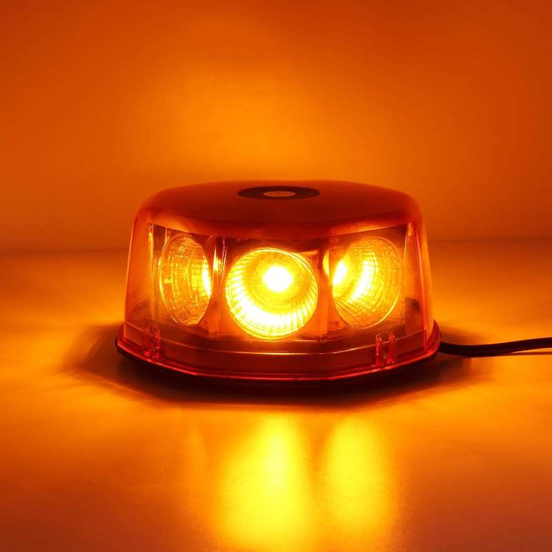12-24V 8-COB LED Strobe Light Yellow/Amber Warning Lights Super Bright Emergency Warning Flash Beaco