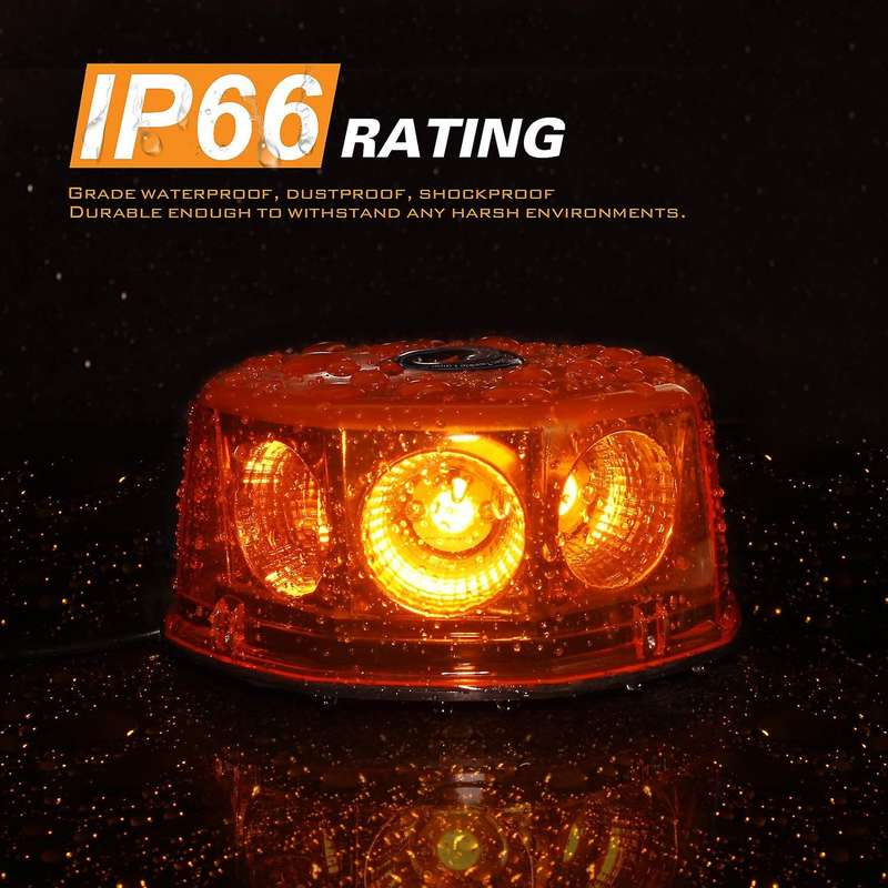 12-24V 8-COB LED Strobe Light Yellow/Amber Warning Lights Super Bright Emergency Warning Flash Beaco