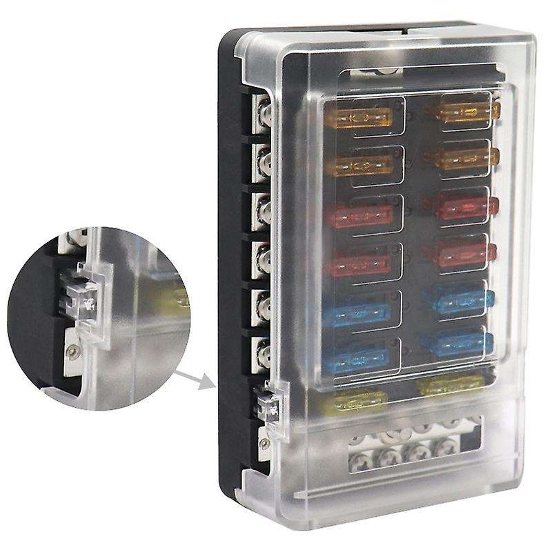 12-32V Car Holder with LED Indicator Light 6/12 Ways Blade Cover for Auto Car Boat Marine Trike