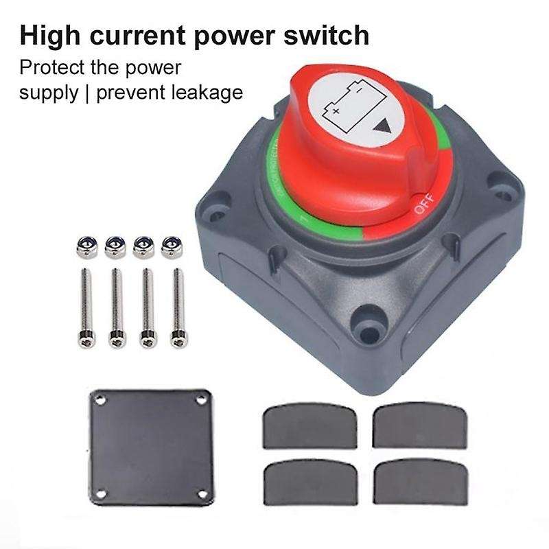 12-60V RV Disconnect Rotary 3 Position Car Battery Isolator ON/OFF Switch for Car Vehicle RV Boat Ma