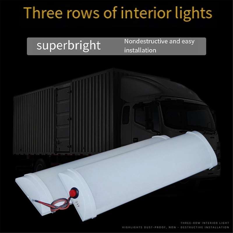 12-80v 72led Car Interior Light Strip Bar Ceiling Reading Dome Lighting Lamp for Cabinet Rv Trailer