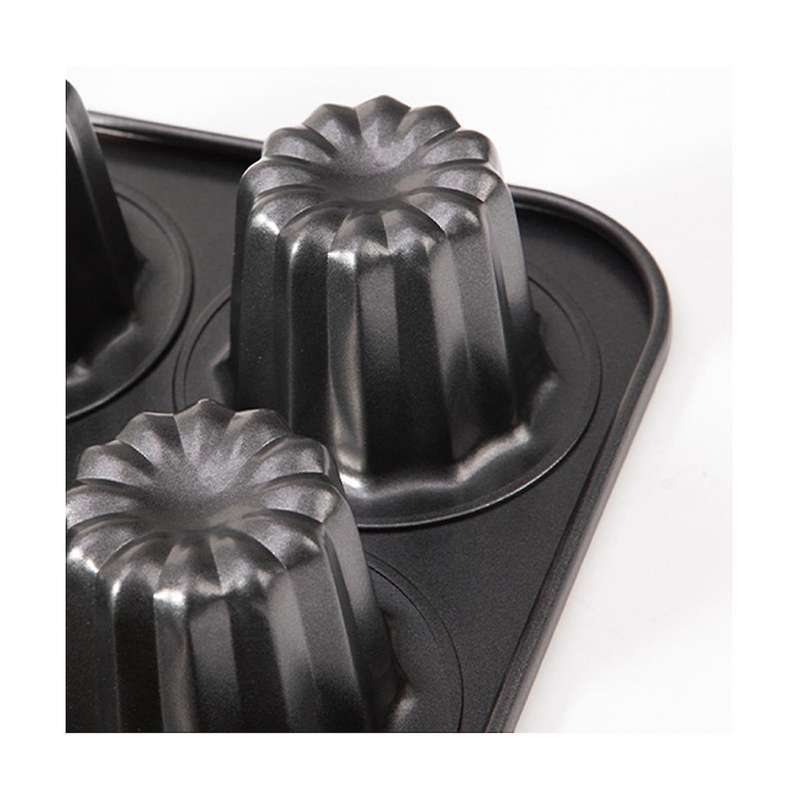 12-cavity Canele Mold Cake Pan Non-stick Canele Muffin Bakeware Cupcake Pan for Oven Baking Pudding