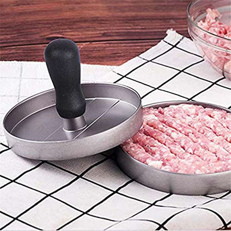 12cm Round Burger Press Hamburger Maker Alloy Hamburger Form Press Aluminum Meat Beef Tools