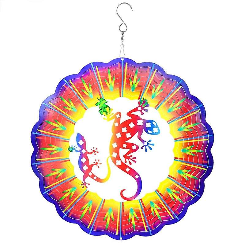 12inch Gecko Wind Spinners Outdoor,3d Gecko Wind Spinner Garden Decor, for Hanging Patio Yard Decora