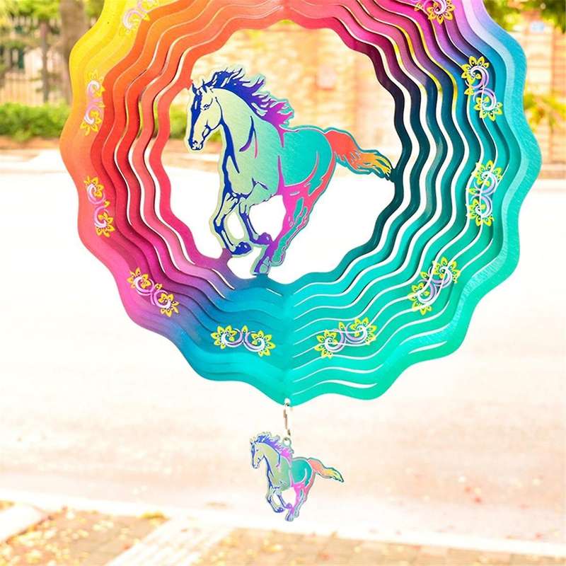 12Inch Cardinal Wind Spinners Outdoor,3D Horse Wind Spinner Garden Decor, for Hanging Patio Yard Dec