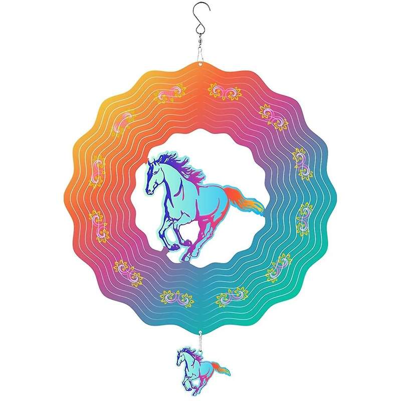 12Inch Cardinal Wind Spinners Outdoor,3D Horse Wind Spinner Garden Decor, for Hanging Patio Yard Dec