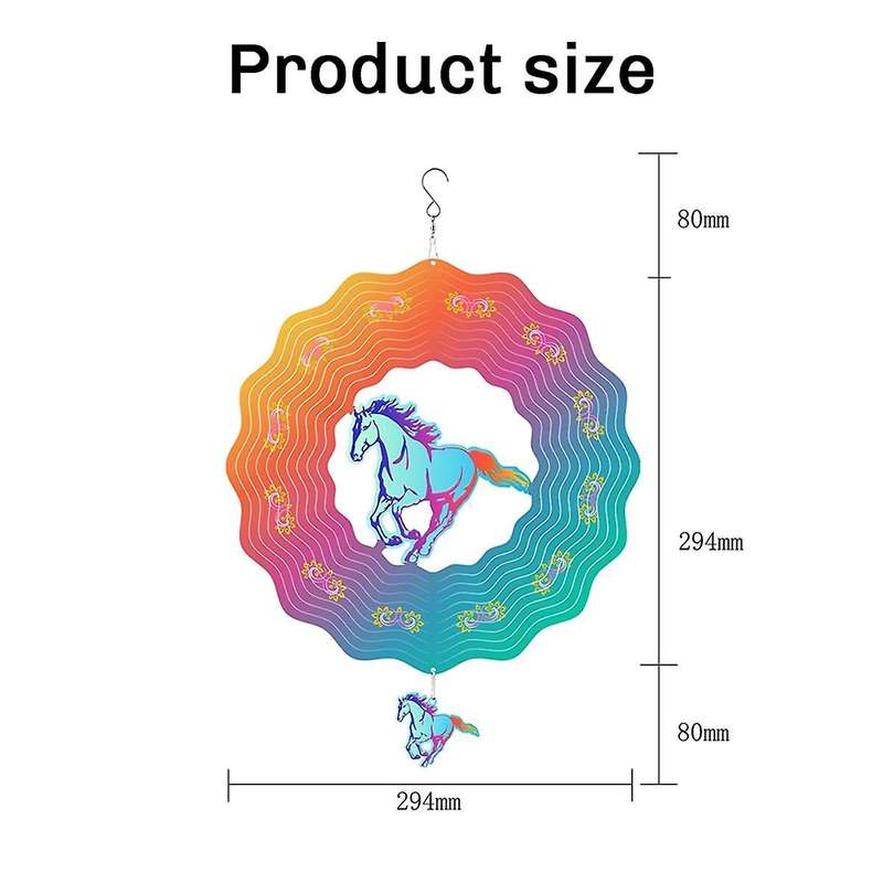 12Inch Cardinal Wind Spinners Outdoor,3D Horse Wind Spinner Garden Decor, for Hanging Patio Yard Dec