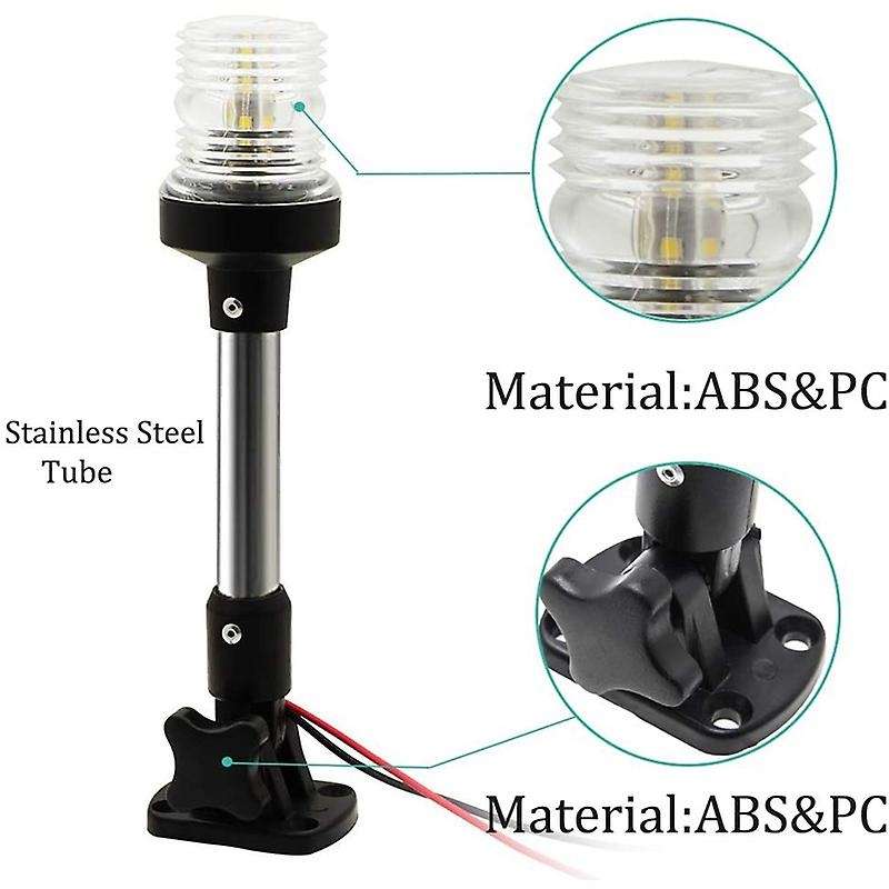 12inch LED Boat Navigation Light All Round Adjustable Boat Light Anchor Light for Fishing Boat Yacht