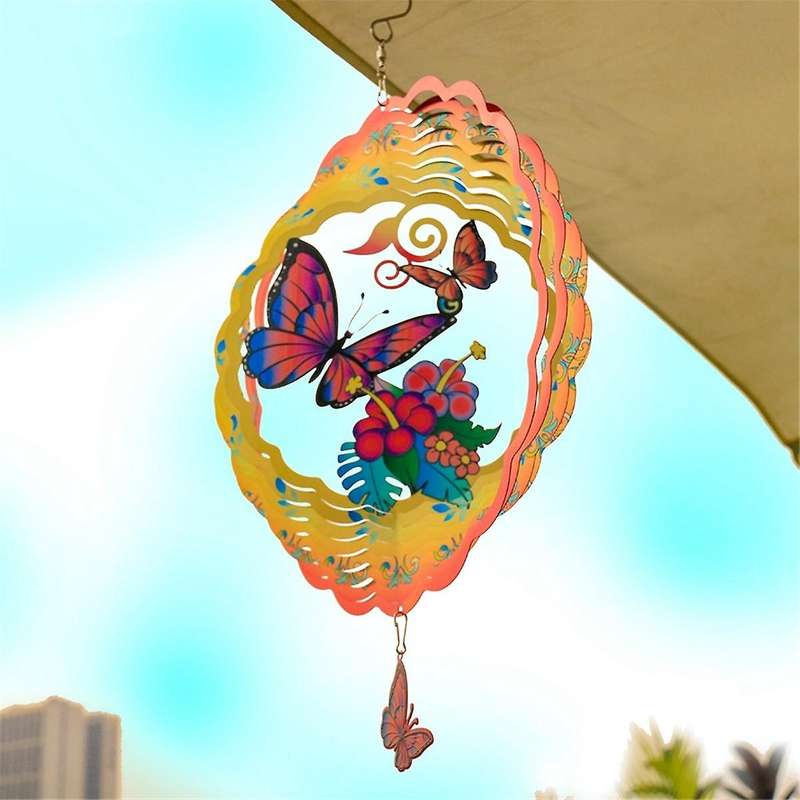 12inch Butterfly Wind Spinners Outdoor,3d Butterfly Wind Spinner Garden Decor, for Hanging Patio Yar