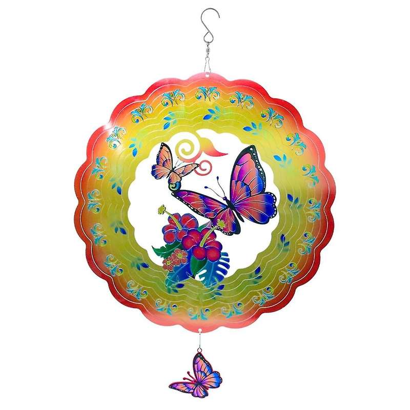 12inch Butterfly Wind Spinners Outdoor,3d Butterfly Wind Spinner Garden Decor, for Hanging Patio Yar