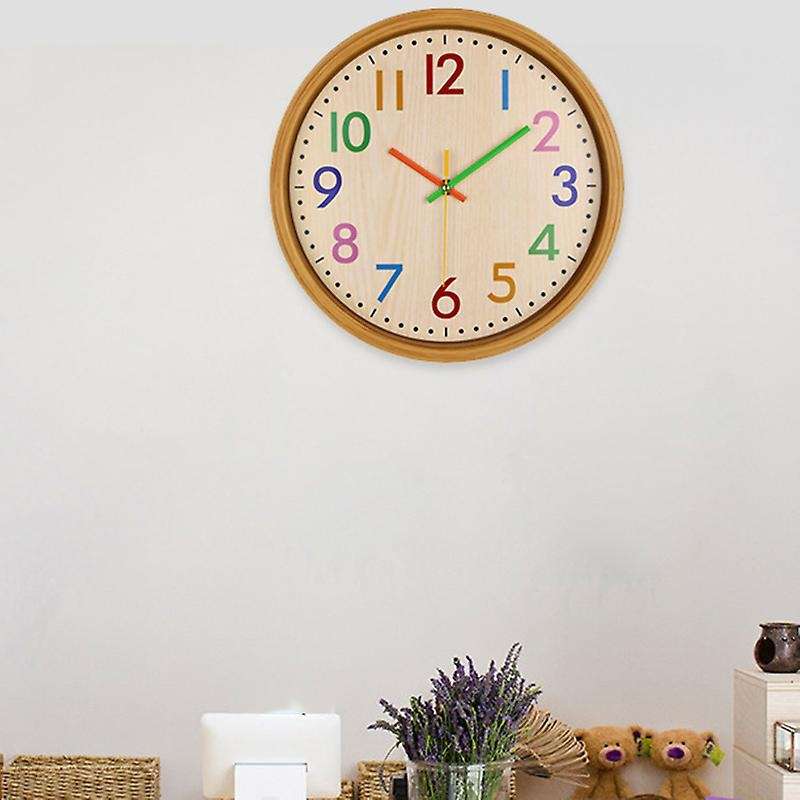12inch Silent Non-ticking Quartz Kid Wall Clock Home Office Decorative Indoor