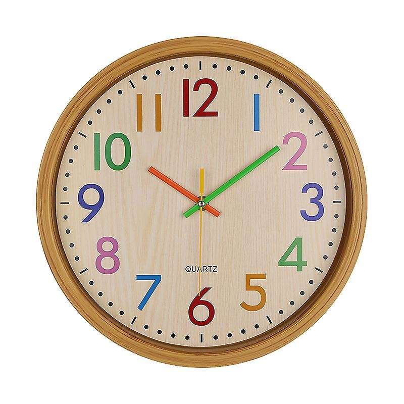12inch Silent Non-ticking Quartz Kid Wall Clock Home Office Decorative Indoor