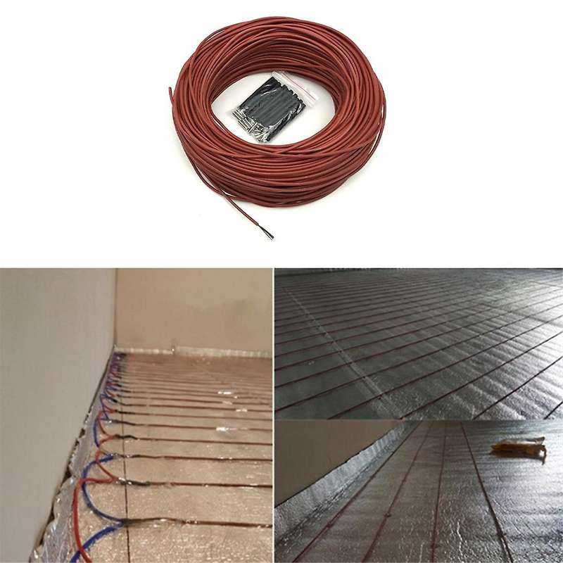 12k Heat 50m 12k 33/m Carbon Fiber Heating Cable 3mm Floor Warming Wire High Temperature Silicone He