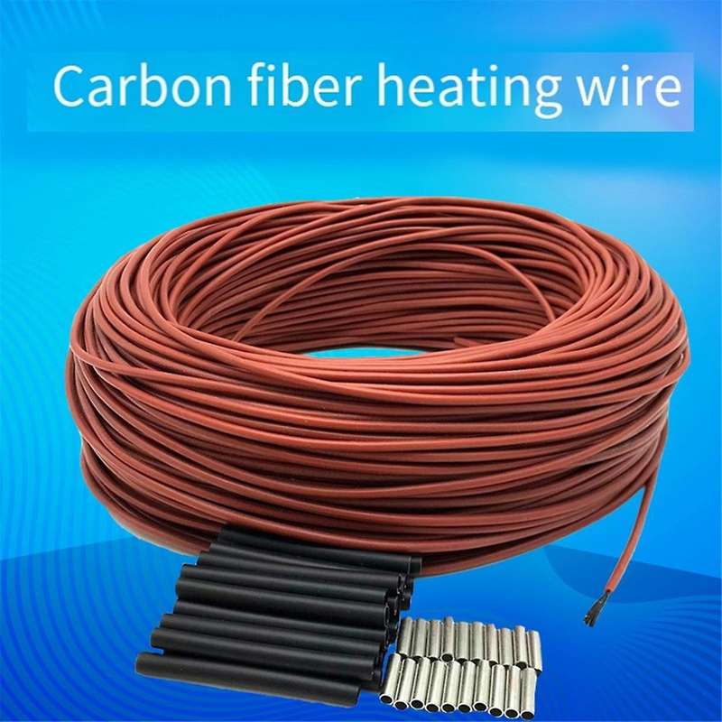 12k Heat 50m 12k 33/m Carbon Fiber Heating Cable 3mm Floor Warming Wire High Temperature Silicone He