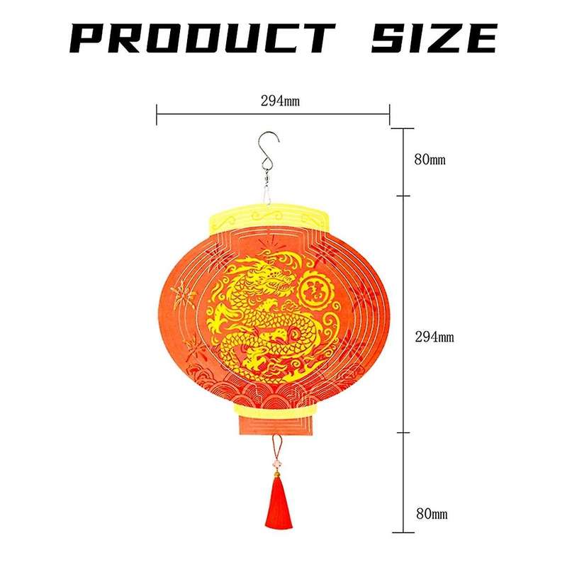 12Inch New Year Wind Spinners Outdoor 3D Chinese Dragon Wind Spinner Garden Decor, for Hanging Pati