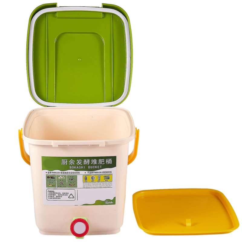 12l Compost Bin Recycle Composter Aerated Compost Bin Pp Trash Can Bucket Kitchen Garden Food Waste