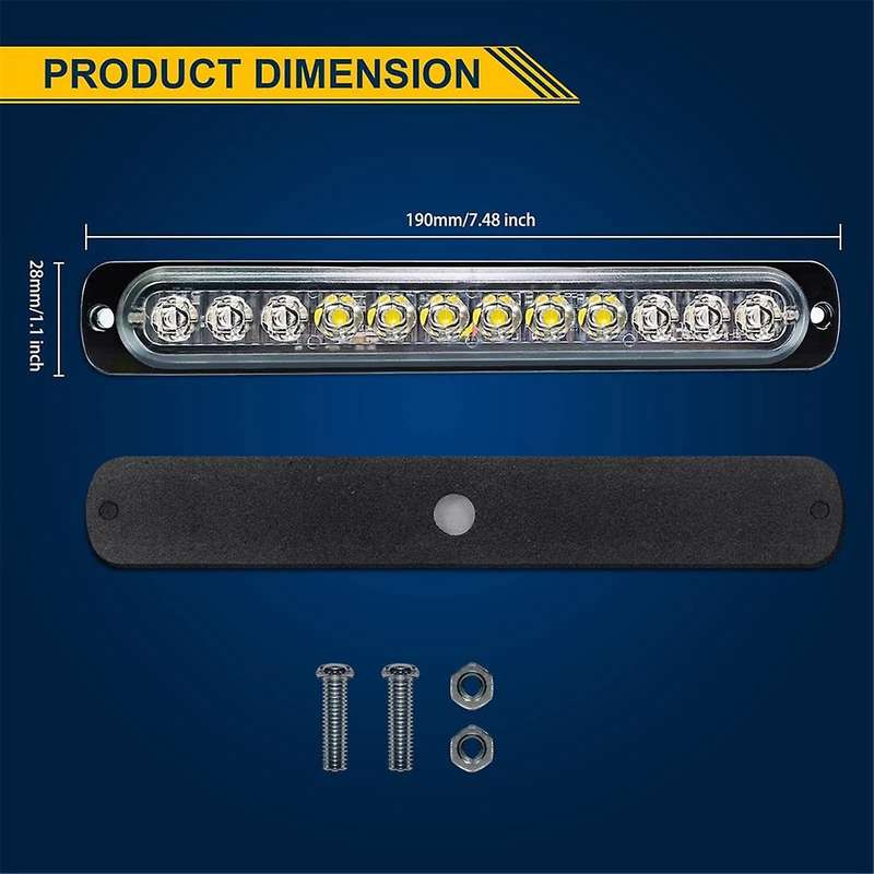 12LED Safety Emergency Flashing Lights, 12V-24V Strobe Warning Light, Breakdown Beacon LED Light Ba