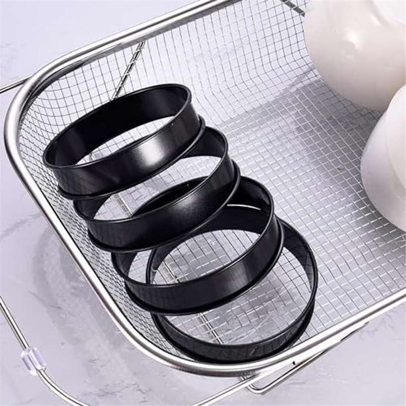 12pack Crumpet Rings Nonstick English Muffin Rings 3.15 Inch - Stainless Steel Double Rolled Tart Ri