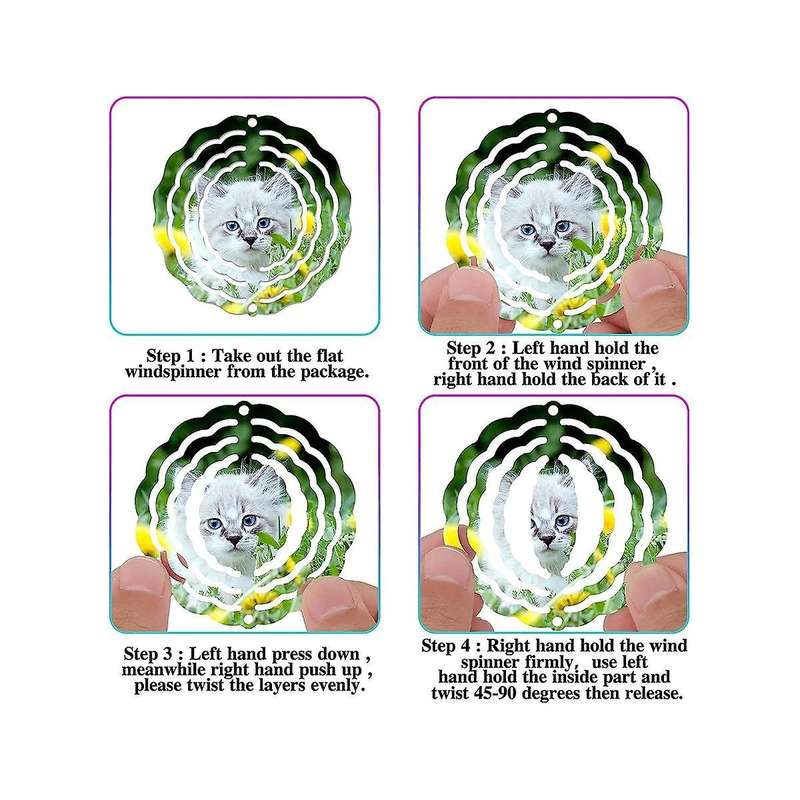 12pack 8 /3inch Sublimation Wind Spinner Blanks Wind Spinners Hanging Wind Spinners for Indoor Outdo