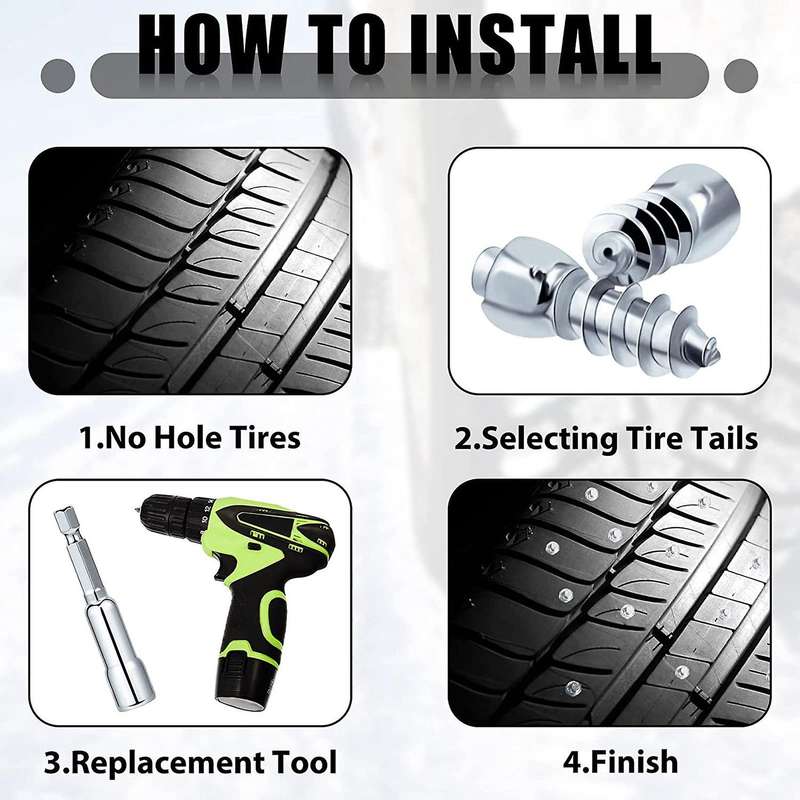 12mm Hard Alloy Screw Tire Stud Wheel Tire Snow Column Rivet Tire Stud Belt Installation Tool (100 P