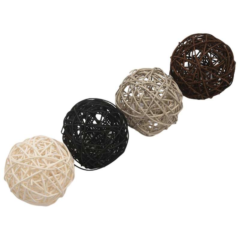 12-Pack Large Rattan Balls - Decorative Balls for Bowls, Vase Filler, Coffee Table Decor, Wedding P