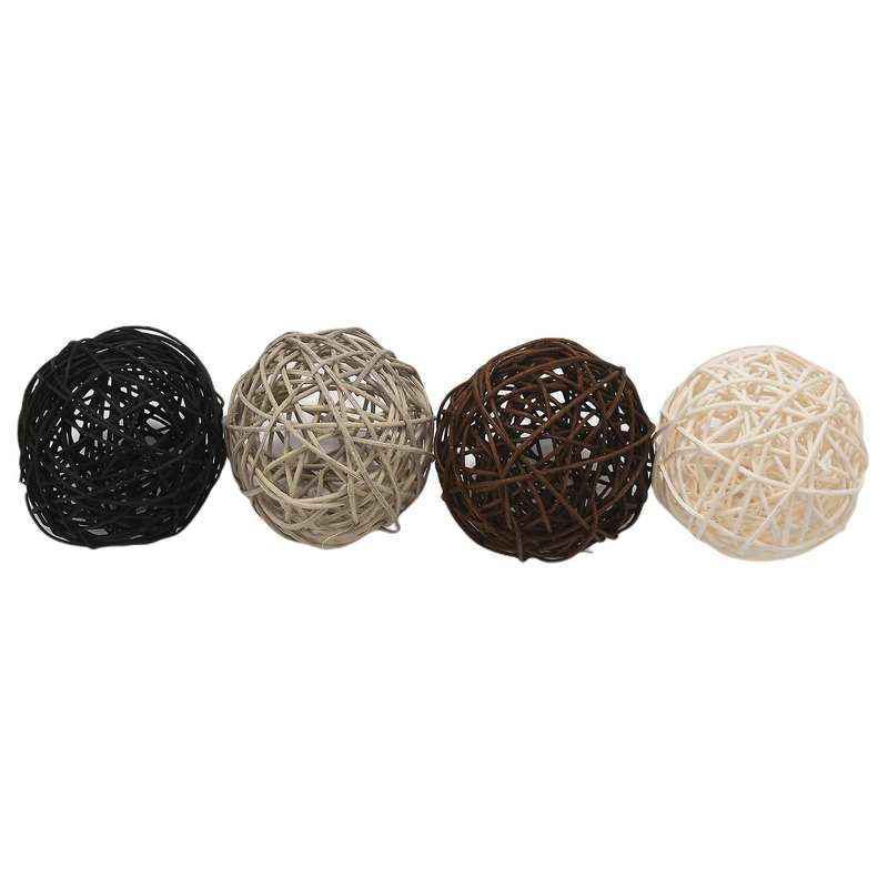 12-Pack Large Rattan Balls - Decorative Balls for Bowls, Vase Filler, Coffee Table Decor, Wedding P