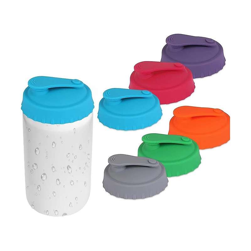 12Pack Silicone Can Lids - Reusable Pop Can Lids for Standard Size Cans Soda, Silicone Can Tops for