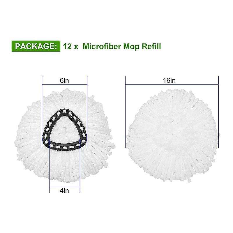 12Pack Replacement Heads,Microfiber Mop Refill, Mop Replacement Heads for