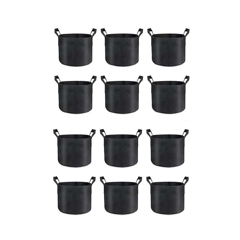12-pack Grow Bags 5 Gallon, Thick Fabric Planter Bags for Vegetables, Sturdy Handles & Reinforced S