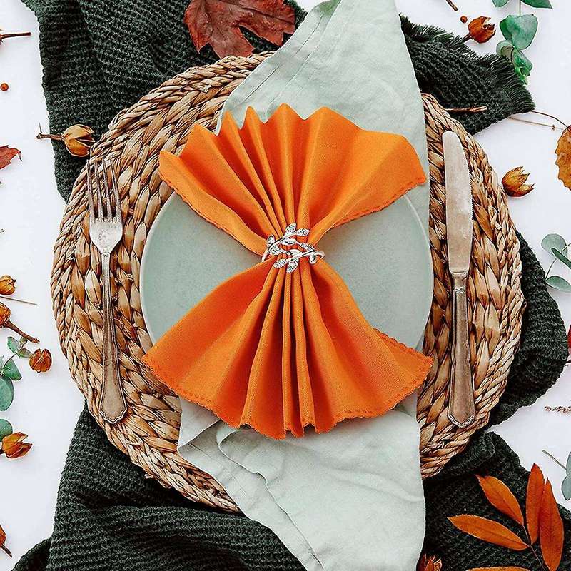 12Pc Leaf Napkin Ring Holder Leaves Napkin Buckle Fall Leaf Rhinestone Serviette Buckle for Wedding