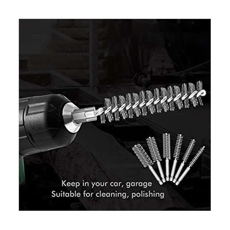 12Pc Wire Bore Brush Bore Cleaning Brush Brush Set Stainless Steel Wire Twisted Brush for Drill Imp