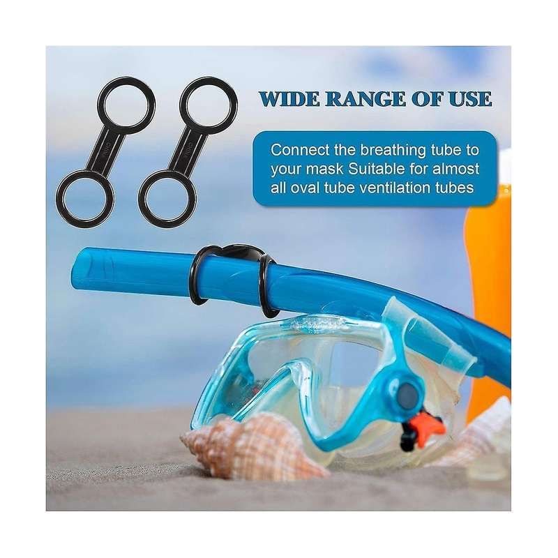 12Pc Silicone Snorkel Strap Keeper Dive Lock Kit,Dive Universal Plastic Clip Snorkel Strap Keeper Tu
