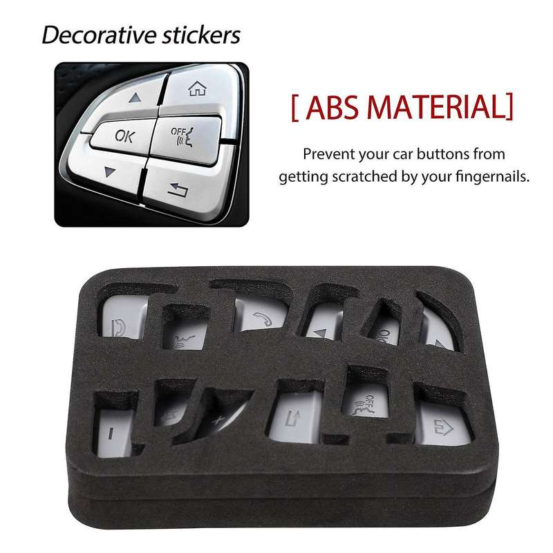 12Pcs  Car Styling Steering Wheel Button Covers Trim Stickers
