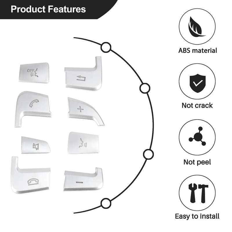 12Pcs  Car Styling Steering Wheel Button Covers Trim Stickers