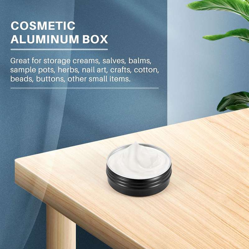 12Pcs 1Oz Black Aluminum Tin Jars Round Screw Lid Containers Empty Metal Storage Cans for Organizing