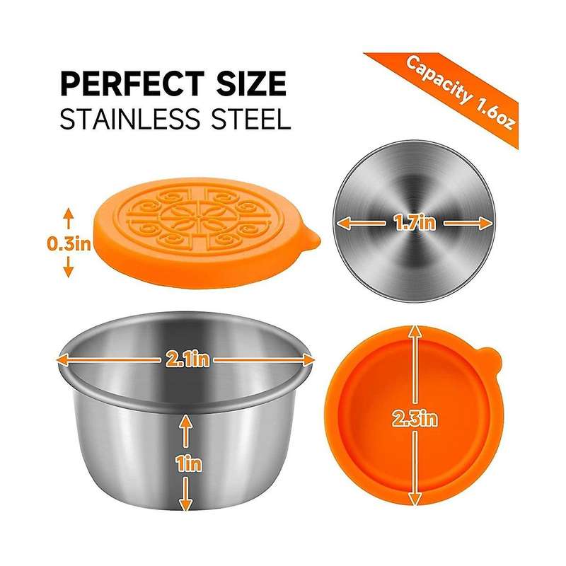 12pcs 1.6oz Salad Dressing Containers to Go with Lids, Leak Proof Condiment Container, Reusable Con