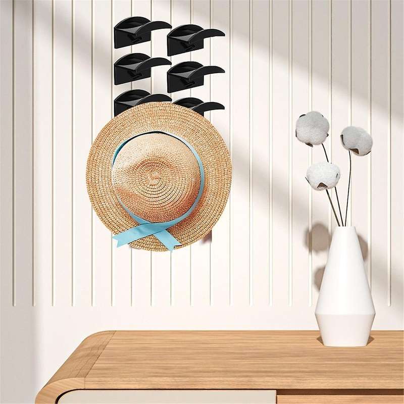 12pcs Adhesive Hat Hooks for Wall Hat Racks for Baseball Caps, Minimalist Hat Rack Design, Strong H