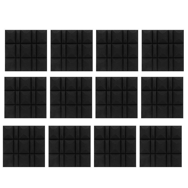 12pcs Acoustic Panels Sound Absorbing Proofing Wall Insulation Cotton Soundproof Polyurethane Soundp