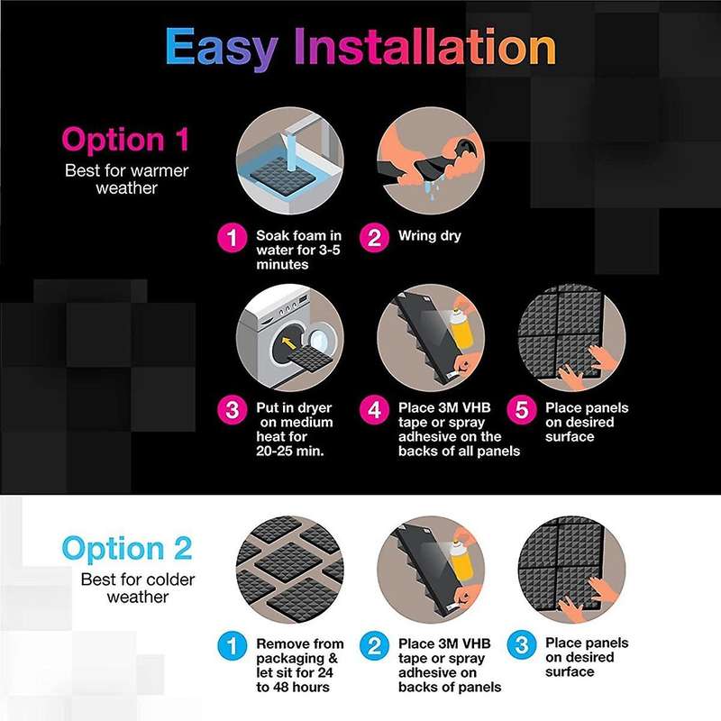 12pcs Acoustic Foam Panels Soundproof Foam Wall Panels Studio Sound Proof Foam Soundproofing Wall Kt