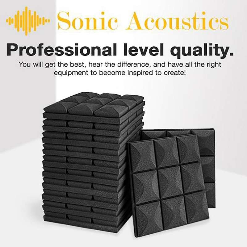 12pcs Acoustic Foam Panels Soundproof Foam Wall Panels Studio Sound Proof Foam Soundproofing Wall Kt
