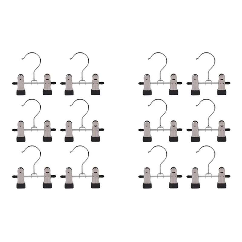 12pcs Adjustable Stainless Steel Shoe Rack Pants Folder Boot Hanger Holder Portable Travel Laundry H