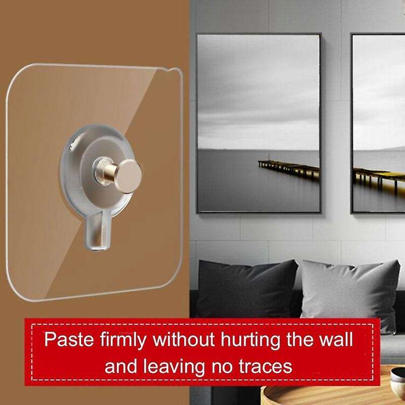 12Pcs Adhesive Wall Screws Hanging Nails Wall Hook Self Adhesive No Drilling Non-Trace Kitchen Wall