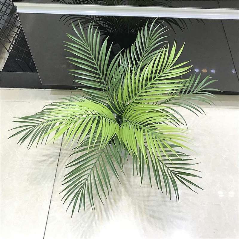 12Pcs Artificial Palm Leaves Plants Faux Palm Fronds Tropical Palm Leaves Greenery Plant for Leaves