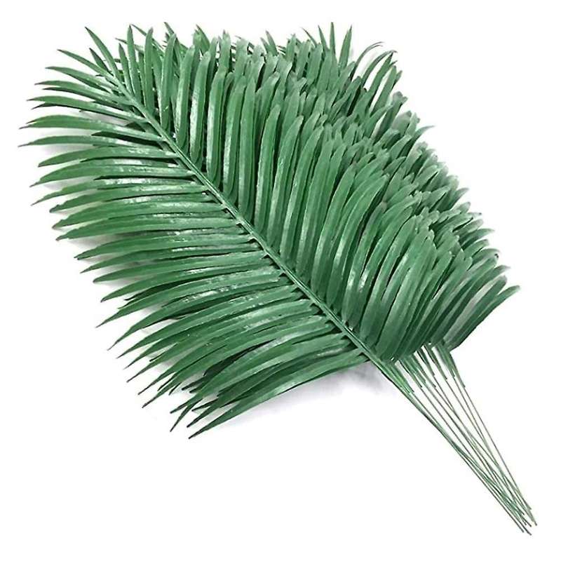 12Pcs Artificial Palm Leaves Plants Faux Palm Fronds Tropical Palm Leaves Greenery Plant for Leaves