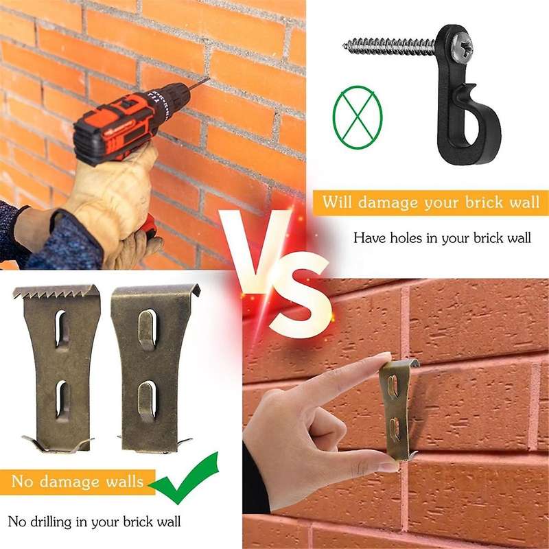 12Pcs Brick Clips for Hanging Outdoors, Brick Clips or Brick Hangers for Outdoor Hanging Wreaths