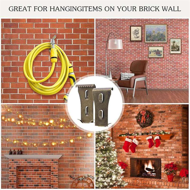 12Pcs Brick Clips for Hanging Outdoors, Brick Clips or Brick Hangers for Outdoor Hanging Wreaths