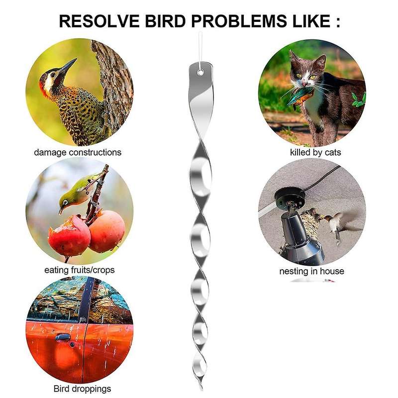 12PCS Bird Repellent Reflectors Scare Rods Hanging Plastic Rod Reflective Bird Deterrent Glossy Scar