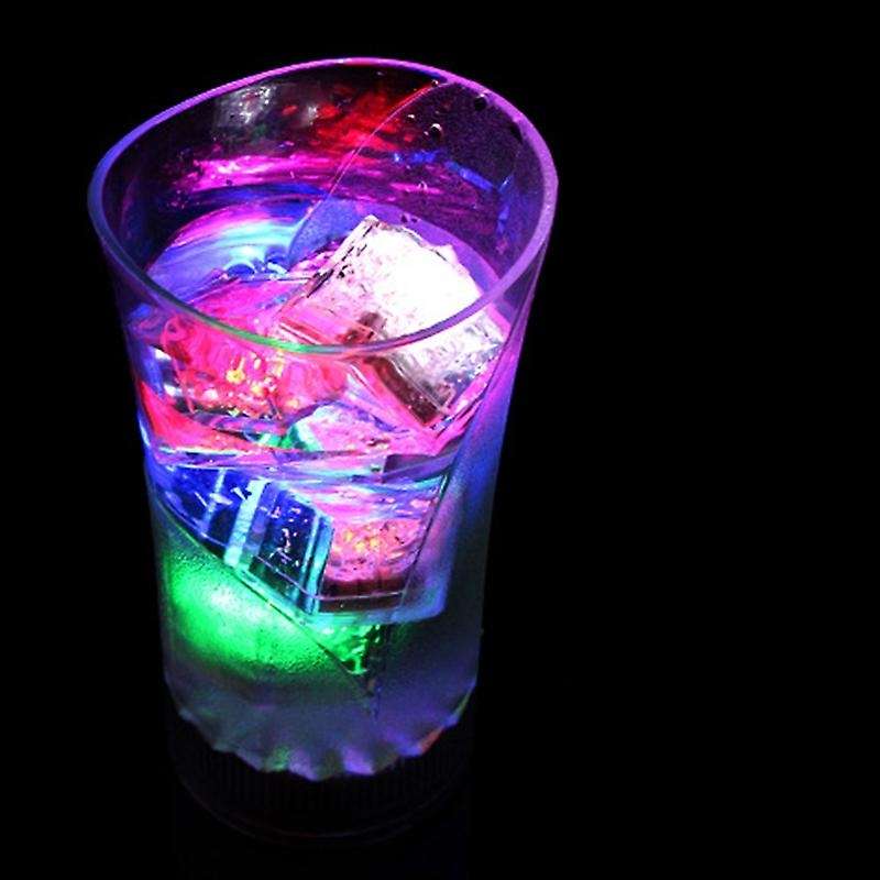12Pcs Bar KTV Luminous Ice Square Luminous Toy LED Colorful Ice Square Water Sensor Luminous ,Colorf