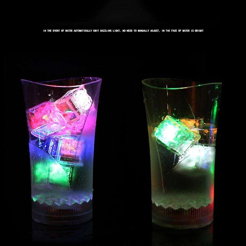 12Pcs Bar KTV Luminous Ice Square Luminous Toy LED Colorful Ice Square Water Sensor Luminous ,Colorf
