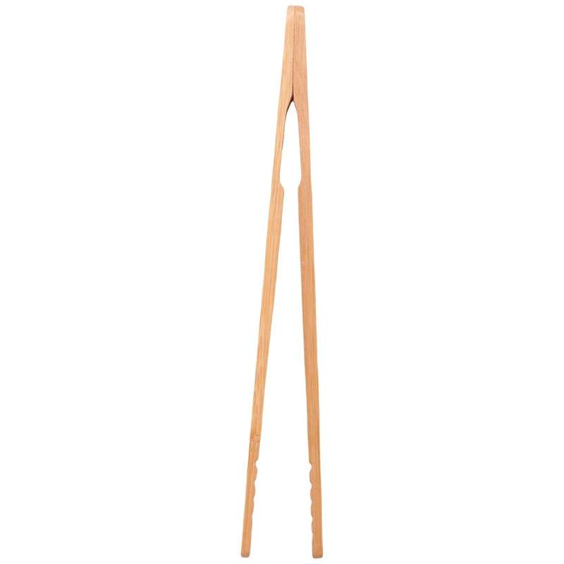 12PCS Bamboo Toaster Tongs, 7 Inch Wood Kitchen Tongs, Reusable Wood Cooking Tongs, for Toast, Cooki